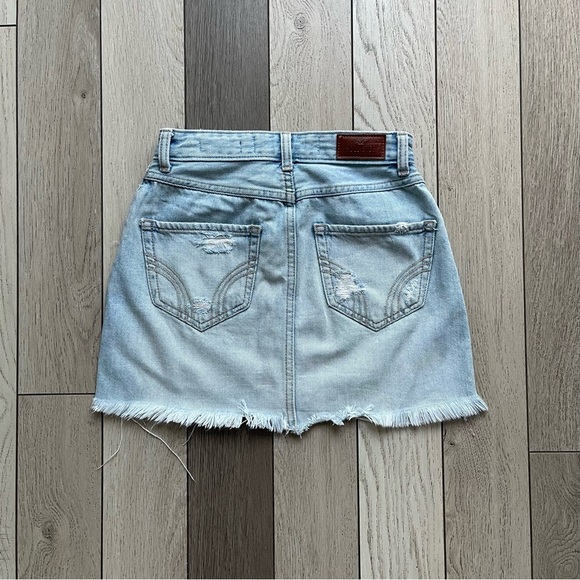 Denim Distressed Mini Skirt - Picture 2 of 5